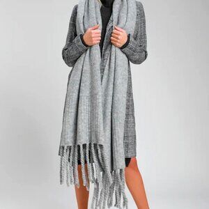 Free People Oversized Jaden Ribbed Knit Blanket Wrap Scarf New